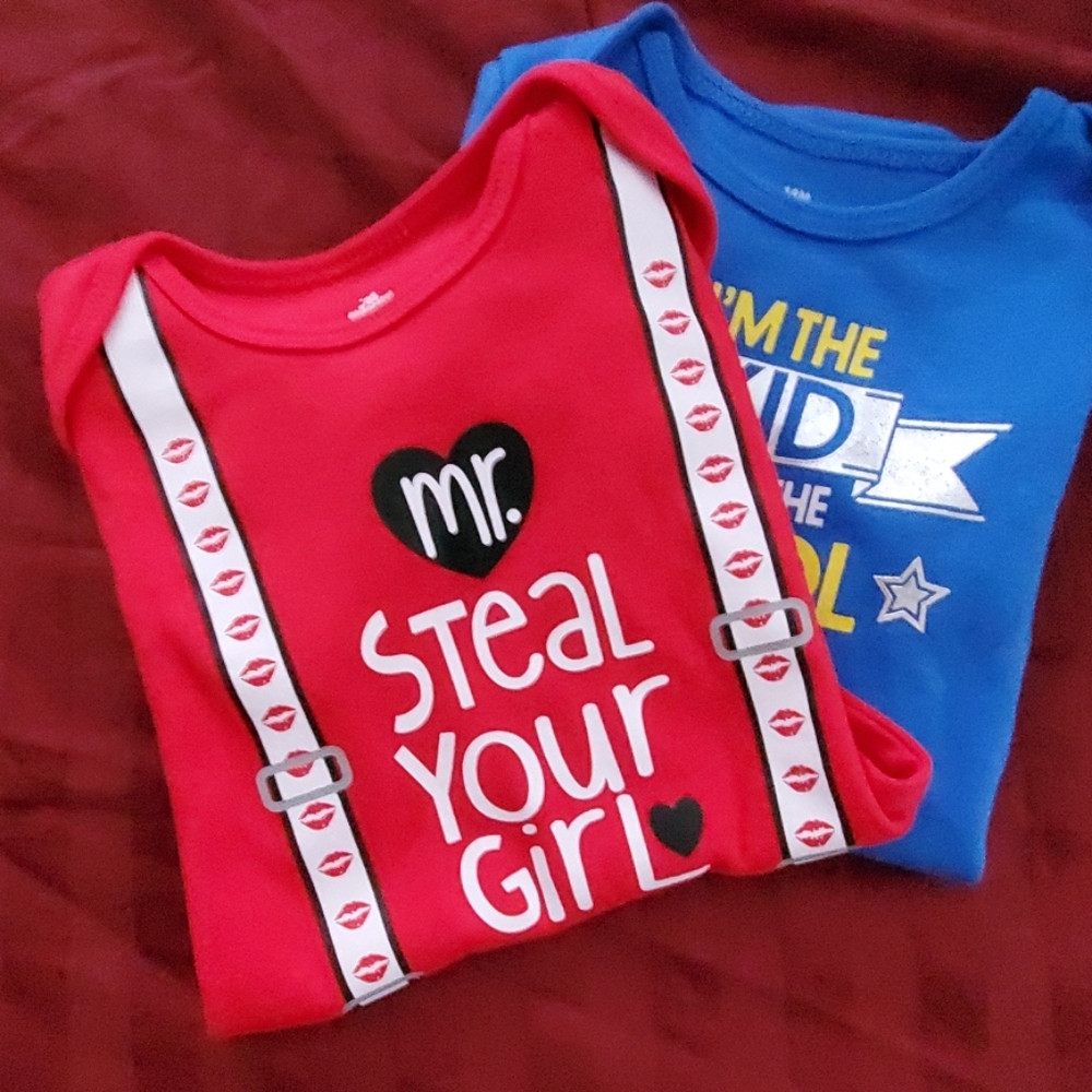 Valentine's day onesies 2pk 24mos